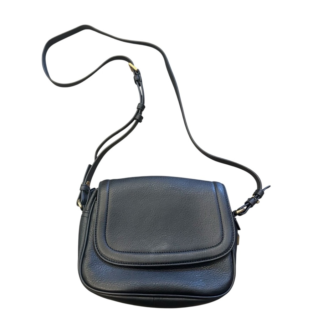 J. CREW Black Leather Crossbody Bag with key detail